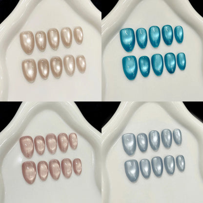 Glass Bead Cat Eye French Press-On Nails