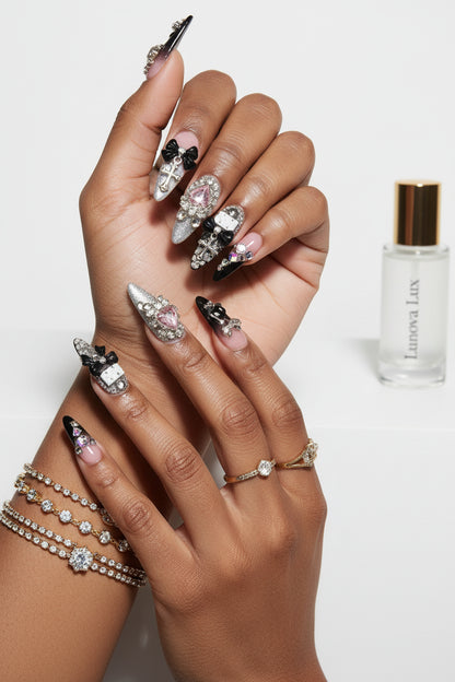 Y2k Punk Bow Coffin Nails