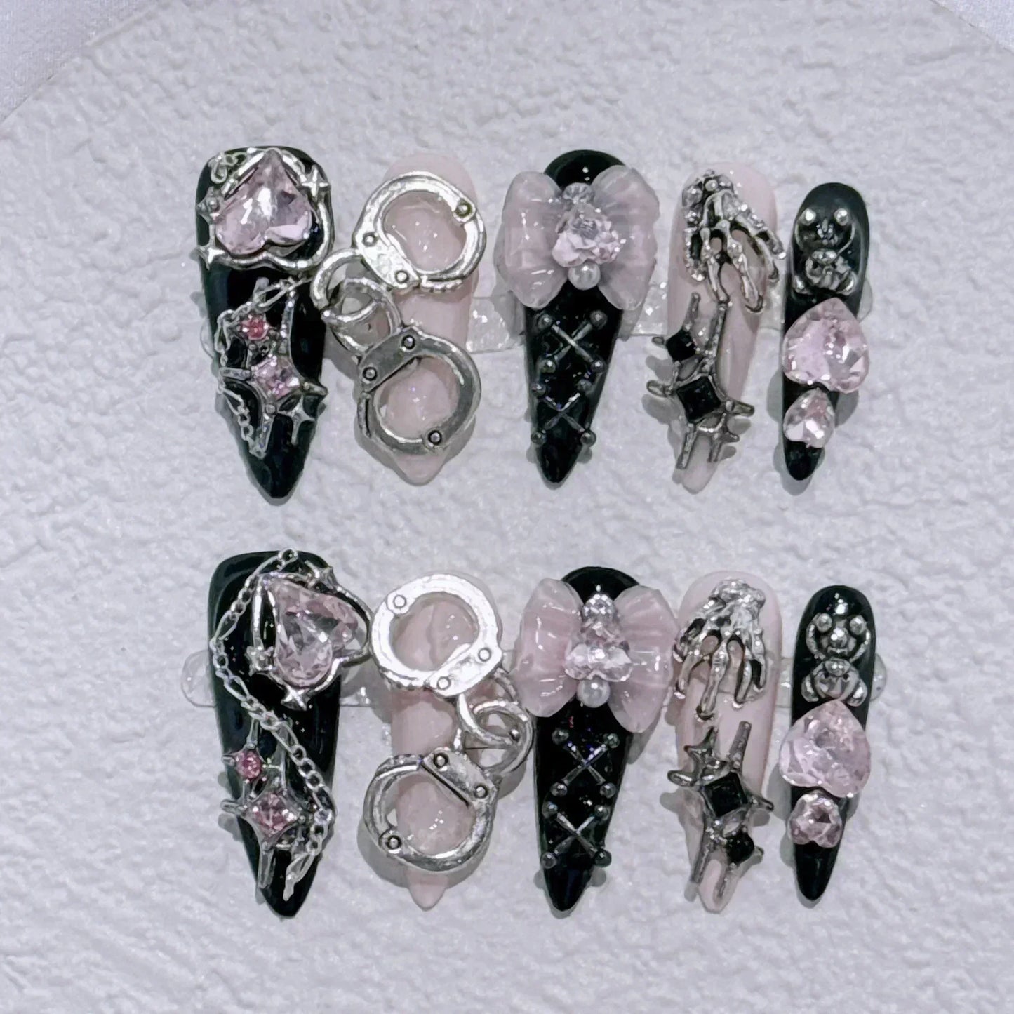 Butterfly Camellia Long Stiletto Press-On Nails