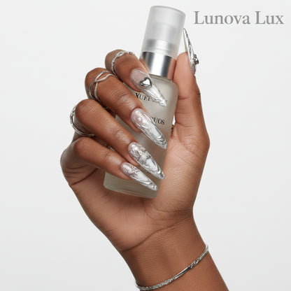 Silver Vine Butterfly Nails