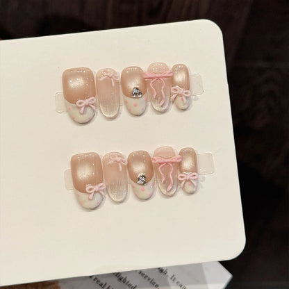 Light Blue Bear Paw Almond Press-On Nails