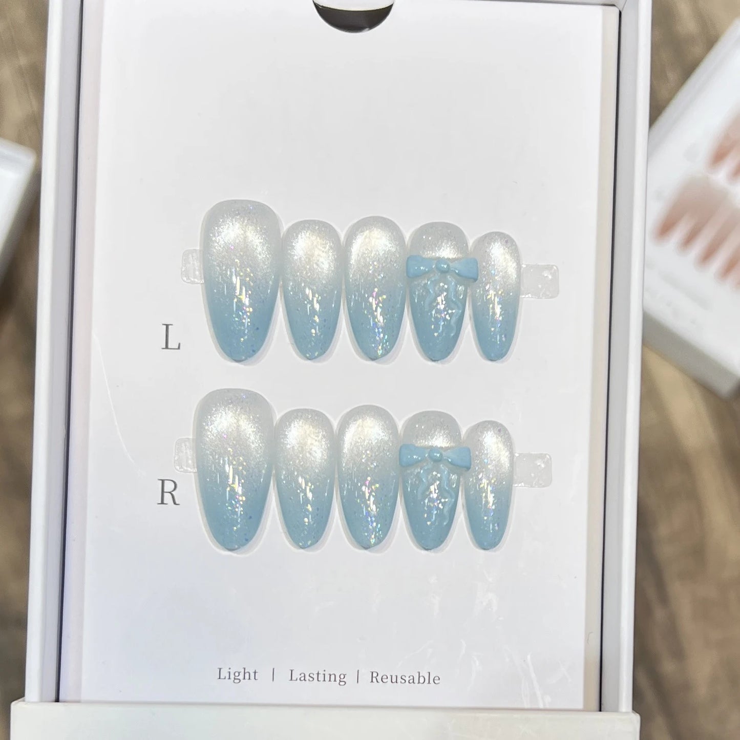 Pink Rhinestone Sweet Almond Press-On Nails