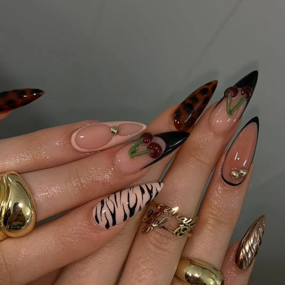 Blue Cat Eye Long Stiletto Press-On Nails