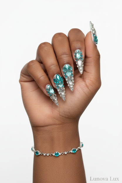 Rhinestone Stiletto Press-On Nails