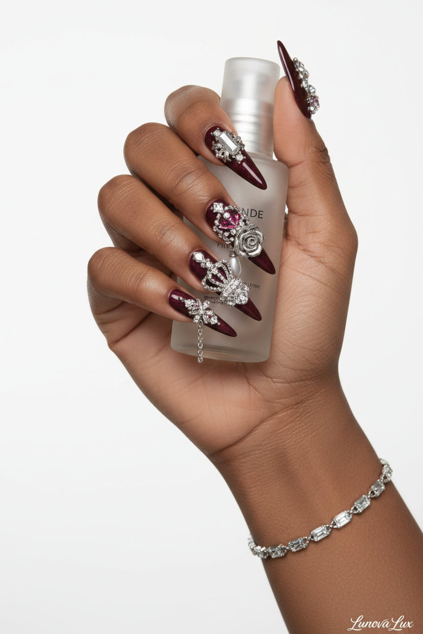 Y2k Punk Bow Coffin Nails