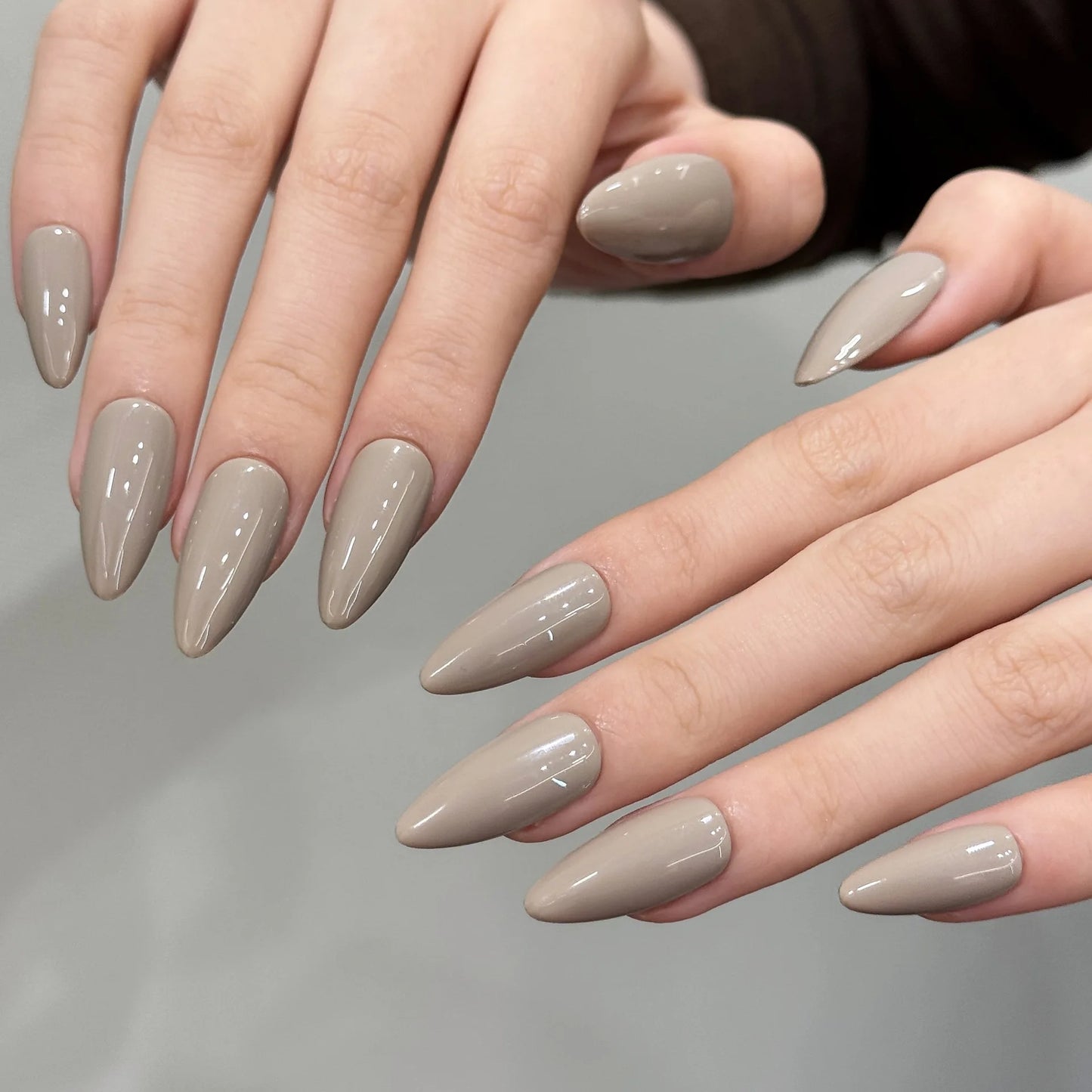 Red Cat Eye Mid-Length Almond Press-On Nails