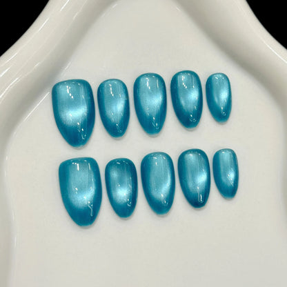 Glass Bead Cat Eye French Press-On Nails