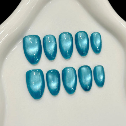 Glass Bead Cat Eye French Press-On Nails