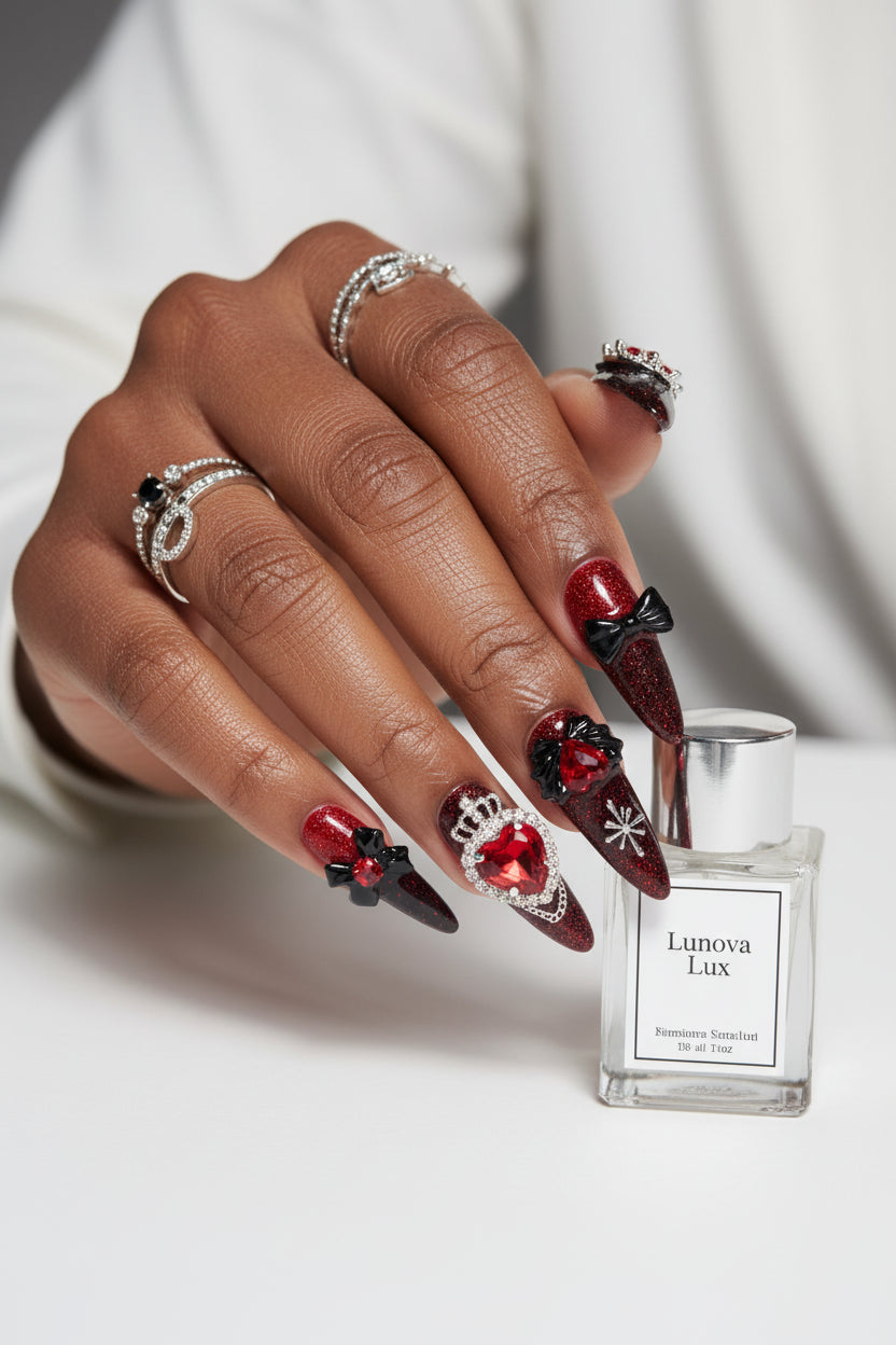 Y2k Punk Bow Coffin Nails