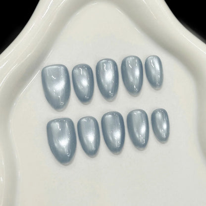 Glass Bead Cat Eye French Press-On Nails