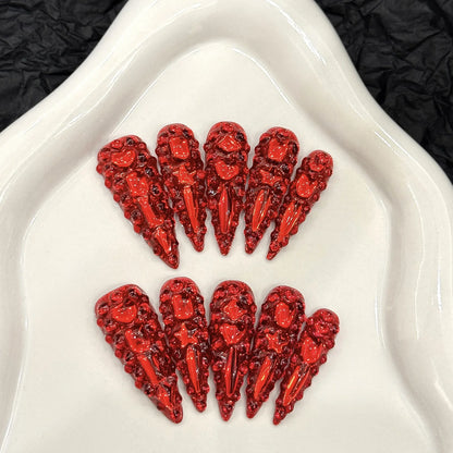 Luxury Flash Rhinestone Long Stiletto Press-On Nails