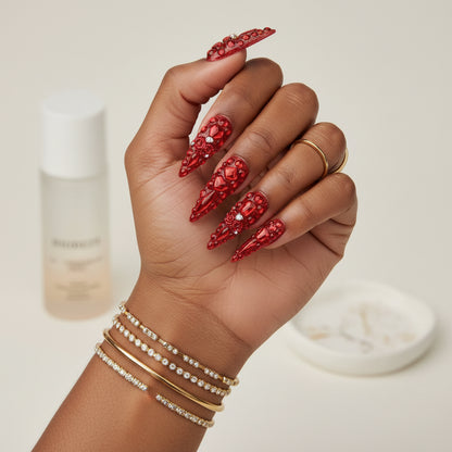 Rhinestone Stiletto Press-On Nails