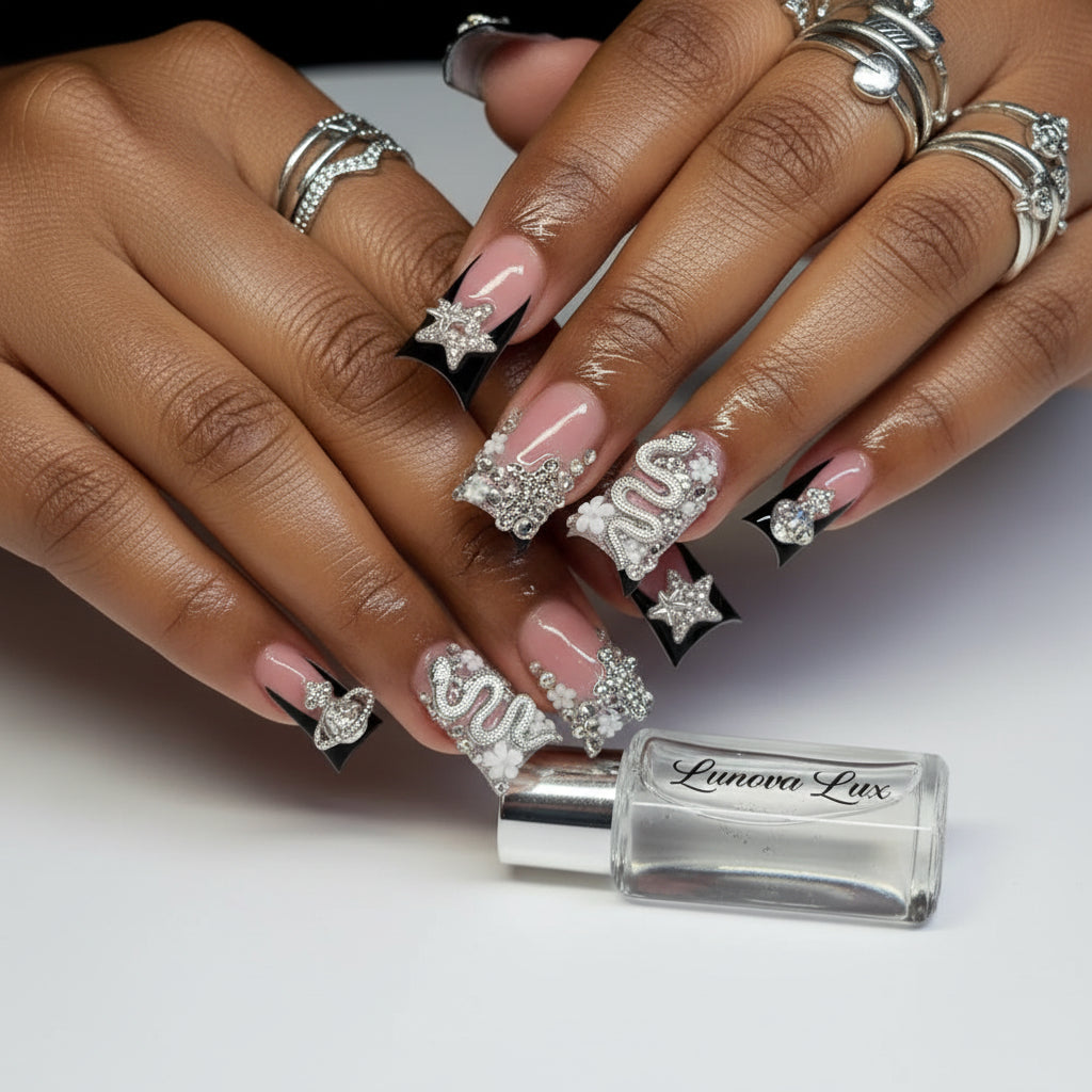 Black French Duck Nails