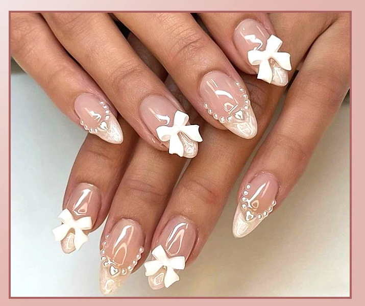 Pink Moon Star Coffin Nails